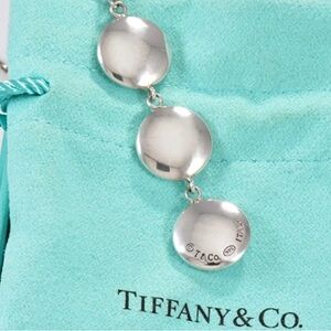 Tiffany & Co. 💯% Auth 3 Disk  925 Sterling Silver Pendant (only)✨w/pouch✨EUC